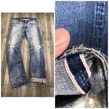 Japanese Brand Coal Black Selvedge Denim Distressed Style Etsy
