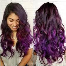 They fall to the sides, covering the top portion of the hair in purple shade. Purple Magenta Hair Purple Brown Hair Highlights For Dark Brown Hair Purple Highlights Brown Hair