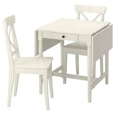 Ingatorp Ingolf Table And 2 Chairs White White Ikea In 2020 Chair Ikea Drop Leaf Table