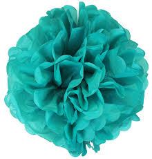 Pom pom flowers with tissue paper. Tissue Paper Pom Pom Flower Ball 20inch Teal