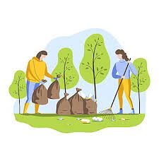 volunteers clean up garbage in the forest young people collect garbage in bags cleaning clipart volunteer clean png and vector with transparent background fo nature vector volunteer human vector