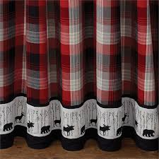 Black Bear Shower Curtain Hooks Champlain Deer Moose Bear Bordered Shower Curtain 72 X 72 Cabin Decor Bathroom Red Home Decor Styles