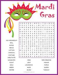 No Prep Mardi Gras Word Search Fun Mardi Gras Activities Mardi Gras Kid Mardi Gras