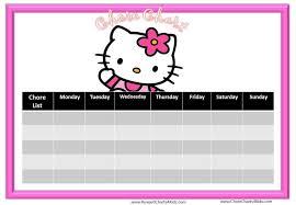 chore chart template pink hello kitty chore chart to