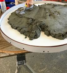 How To Make A Round Concrete Table Top Concrete Table Top Diy Patio Table Concrete Dining Table