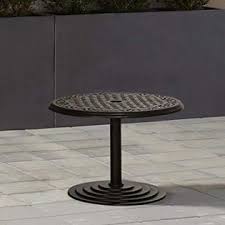 From snacks to sunscreen, a modern outdoor side table keeps everything you need close at hand for added convenience while relaxing in the sun. Hanover 25 In Round Umbrella Side Table With Cast Tabletop Hanumbtbl Rc Outdoor Furniture Black