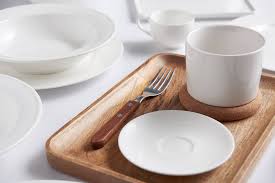 Choose from a wide range of sizes to best suit your purposes. Selective Focus Of Wooden Tray Fork With Various Plates Bowl And Cup On White Table Free Stock Photo And Image