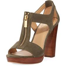 Michael Michael Kors Berkley Cutout Zip Sandal 120 Liked On Polyvore Featuring Shoes Sandals Cutout Sandal Platform Sandals Heels Handbags Michael Kors