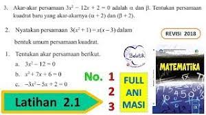 Tentukan jawaban kamu dalam bentuk baku. Latihan 2 1 Nomor 1 2 3 Kelas 9 Smp Mts Semester 1 Persamaan Fungsi Kuadrat Mtk Bse Halaman 81 82 Youtube