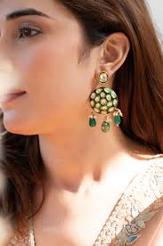Adele Green Kundan Earrings