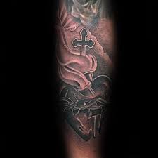 Awesome cross and heart tattoo. Top 99 Sacred Heart Tattoo Ideas 2021 Inspiration Guide