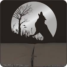 Howling Wolf And Moon Wall Decal Striking And Elegant Vinyl Etsy Moon Wall Decal Vinyl Art Art