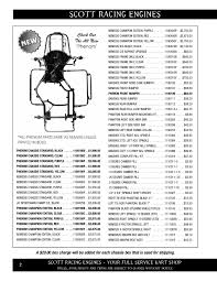 Scott Racing Parts Catalog Scott Racing Engines Pages 1