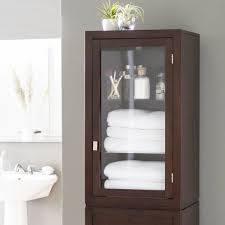 Building a simple bathroom cabinet. Espresso Wood Linen Tower Bathroom Storage Cabinet With Glass Paneled Door Fastfurnishings Com