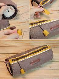 Kerajinan Tangan Dari Kain Flanel Kerajinan Kotak Pensil Dari Kain Flanel 07 Kotak Pensil Kain Flanel Dompet Koin