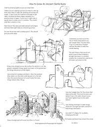 Printable How To Draw The Castle Ruins Worksheet Castle Drawing Drawings Easy Drawings