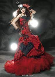 New Arrive Hot Bride Red And Black Wedding Dress Wedding Gown Bridal Liked On Polyvore Black Wedding Dresses Gothic Wedding Dress Black Wedding Gowns