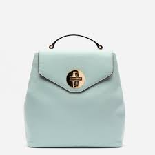 Midge Backpack Tumbled Leather Light Blue Frances Valentine
