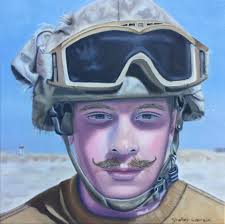 Remembrance Day photograph of child thanking veteran