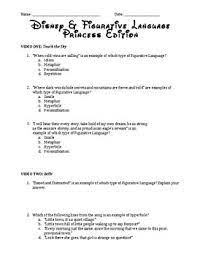 In older fiction of a certain type, and particularly in the. Disney Figurative Language Review Princess Edition Tpt