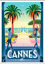 Cannes France Monsieur Z Affiches De Voyage Retro Affiches Retro Affiches De Voyage