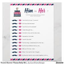Travel Shower Theme Baby Bridal Him Or Her Game Zazzle Com In 2020 Fun Wedding Invitations Bridal Shower Games Baby Shower Fun