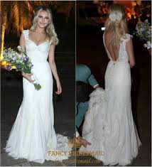 Wedding month january february march april may june july august september october november december. White Sweetheart Cap Sleeve Backless Lace Wedding Dress With Buttons Fancy Bridesmaid Dresses