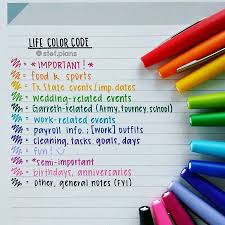 Life Color Code For Planner Stef Plans Planner Organization Life Hacks For School School Organization