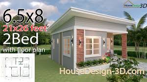 Check spelling or type a new query. House Design 3d 6 5x8 Meter 21x26 Feet 2 Bedrooms Shed Roof House Design 3d