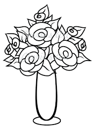 Define the circular form opening of the vase at the part of it. Line Art Flower Vase Digi Stamp Digi Stamp Digital Etsy Flower Vase Drawing Flower Drawing Flower Coloring Pages