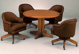 Custom Dining Set With Swivel Tilt Caster Club Chairs Made By I M David The Chairs Adjust In Height And Furniture Living Room Inspiration Swivel Rocker Chair
