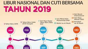 Kalendar perincian senarai cuti hari kelepasan am negeri dan persekutuan. Kalender Hari Libur Nasional Indonesia 2019 Lengkap Dengan Cuti Bersama Tahun 2019 Tribun Pontianak
