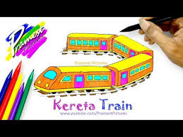 Bahkan tidak semua kota memiliki jalur kereta jadi tidak semua anak bisa melihat langsung kereta api. Kereta Cara Menggambar Dan Mewarnai Gambar Transportasi Untuk Anak Anak By Pramest Pictures