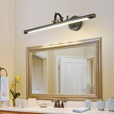 Rotatable Linear Vanity Mirror Light Metal Vintage Wall Mount Lighting In Antique Brass Black 14 18 23 29 5 W Beautifulhalo Com