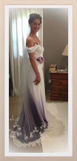 23 Insanely Gorgeous Dip Dyed Wedding Dresses That Will Make You Want To Add More Color To Your Big Day Dip Dye Wedding Dress Dye Wedding Dress Purple Wedding Dress