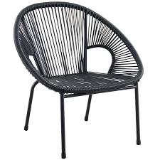 Round Wicker Stacking Chair Black In 2020 Round Wicker Chair Outdoor Wicker Chairs Wicker Dining Chairs
