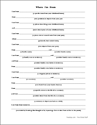 I Am From Poem Template Poem Template Poems For Middle School I Am Poem