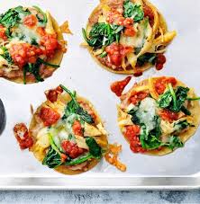 Rotisserie Chicken And Spinach Tostadas Savory Recipe In 2020 Chicken Pork Recipe Rotisserie Chicken Mexican Food Recipes