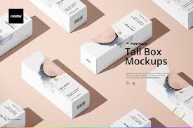 Tall Box Mockup Set In 2020 Box Mockup Mockup Mockup Design