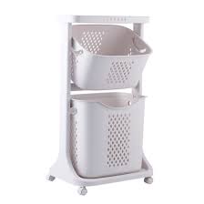 26 3/8 x 18 1/8 x 10 China Joyclean 2 Tier 3 Tier Laundry Basket With Wheels Laundry Cart China Plastic Laundry Basket And Plastic Laundry Cart Price