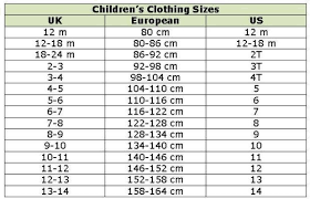 pin by lorna adera on size chart for kids baby clothes