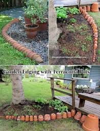 Use The Pots For Garden Edging Terracotta Pots Terra Cotta Pots Garden Garden Edging