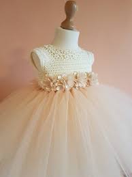 Tutu Dress Ivory Champagne Tutu Dress Wedding Dress Flower Girl Dress Bridesmaid Dress Crochet Dres Crochet Tutu Dress Crochet Dress Pattern Crochet Dress