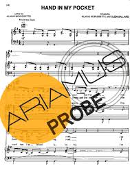 She learned to play the piano at age 6 and the guitar at age 21. Alanis Morissette Hand In My Pocket Partituren Fur Klavier