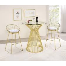 Tuck a round table with a pedestal base into a corner for a snug eating area. Dining Room Dining Room Sets 183147 3 Pc Pub Height Dining Set Danto S Furniture