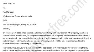Dear sir, please accept this mail as a notice that i am leaving my position with this organization. Sample Letter Format For Surrender Of Life Insurance Policy