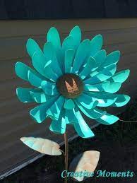 Spray Painted Metal Yard Art Metal Flower Art Metal Yard Art Metal Garden Art