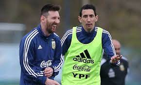 Di maria getting sprayed with disinfectant. Angel Di Maria Insists Lionel Messi Is Superior To Former Team Mate Cristiano Ronaldo Daily Mail Online