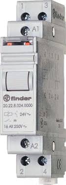 Télérupteur modulaire 2NO 16A 24V DC, AgSnO2