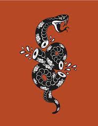 Floral Snake Tyler Genovese Art Snake Floral In 2021 Snake Tattoo Design Floral Snake Traditional Snake Tattoo